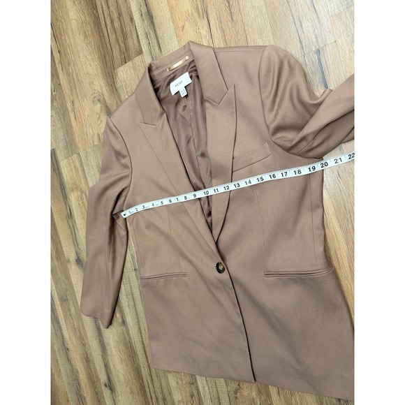 Reiss Wren Single Breasted Blazer Tan Camel Longline Jacket Size 8 - Picture 8 of 9